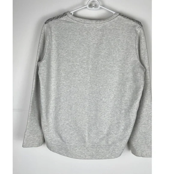 Athleta Pacific Pullover Wool Blend Sweatshirt Size Medium Gray Fuzzy Crew Neck - Picture 3 of 8